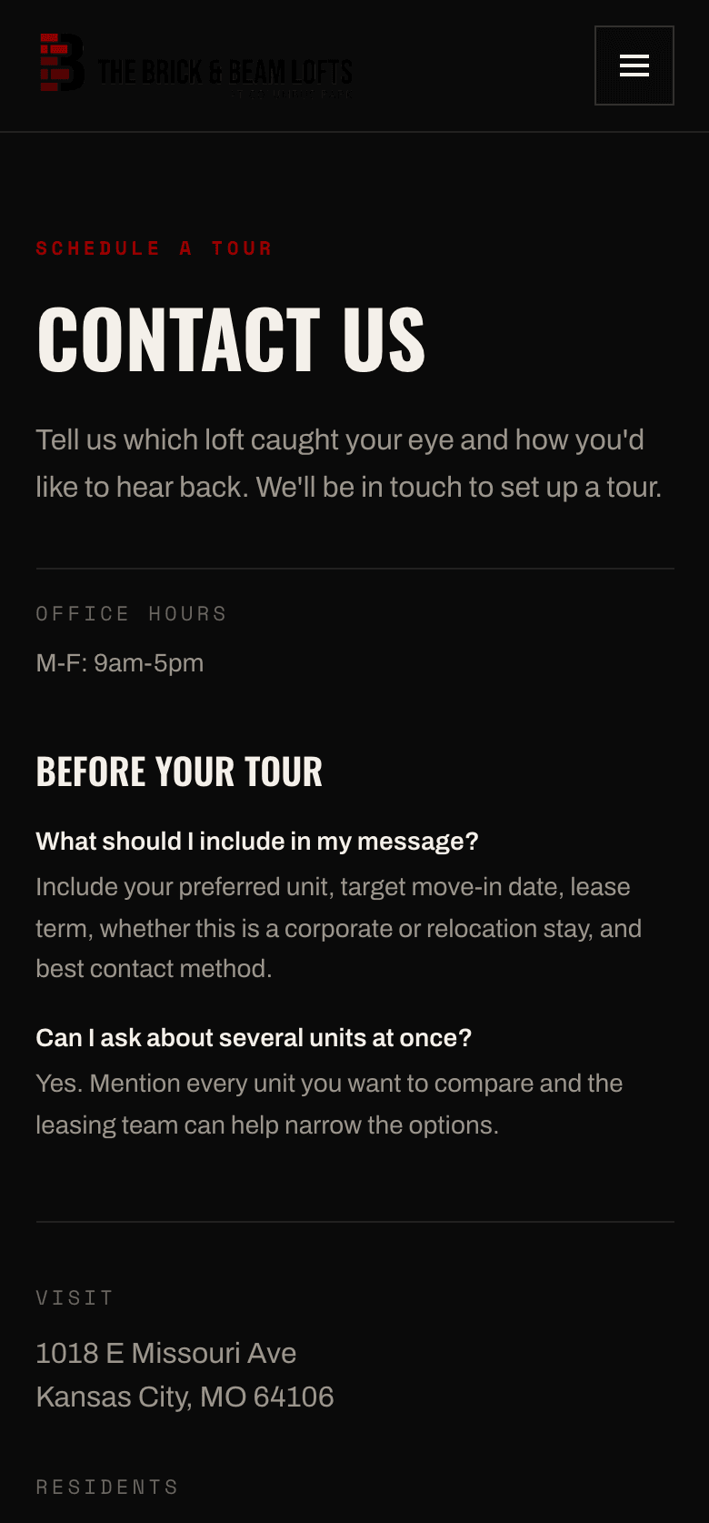 Inquire – mobile view
