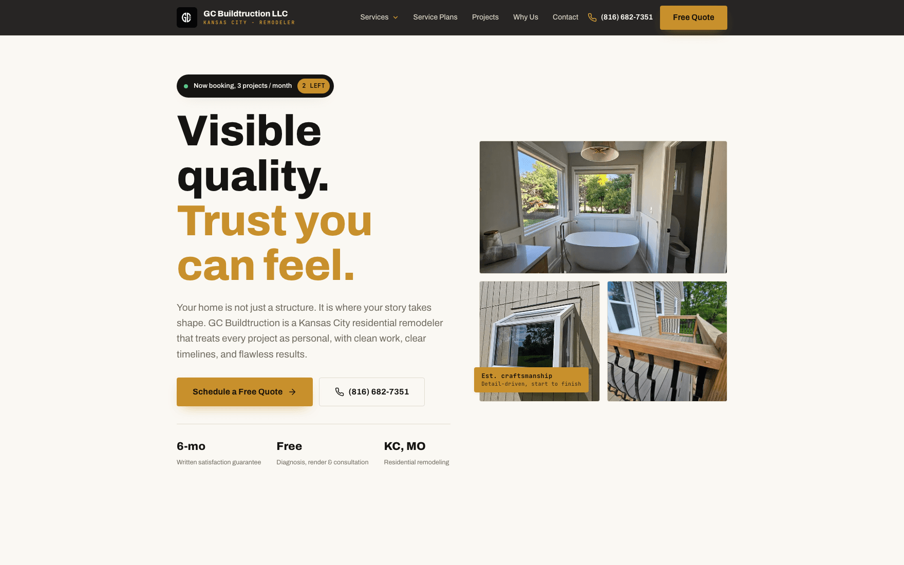 Homepage – desktop view